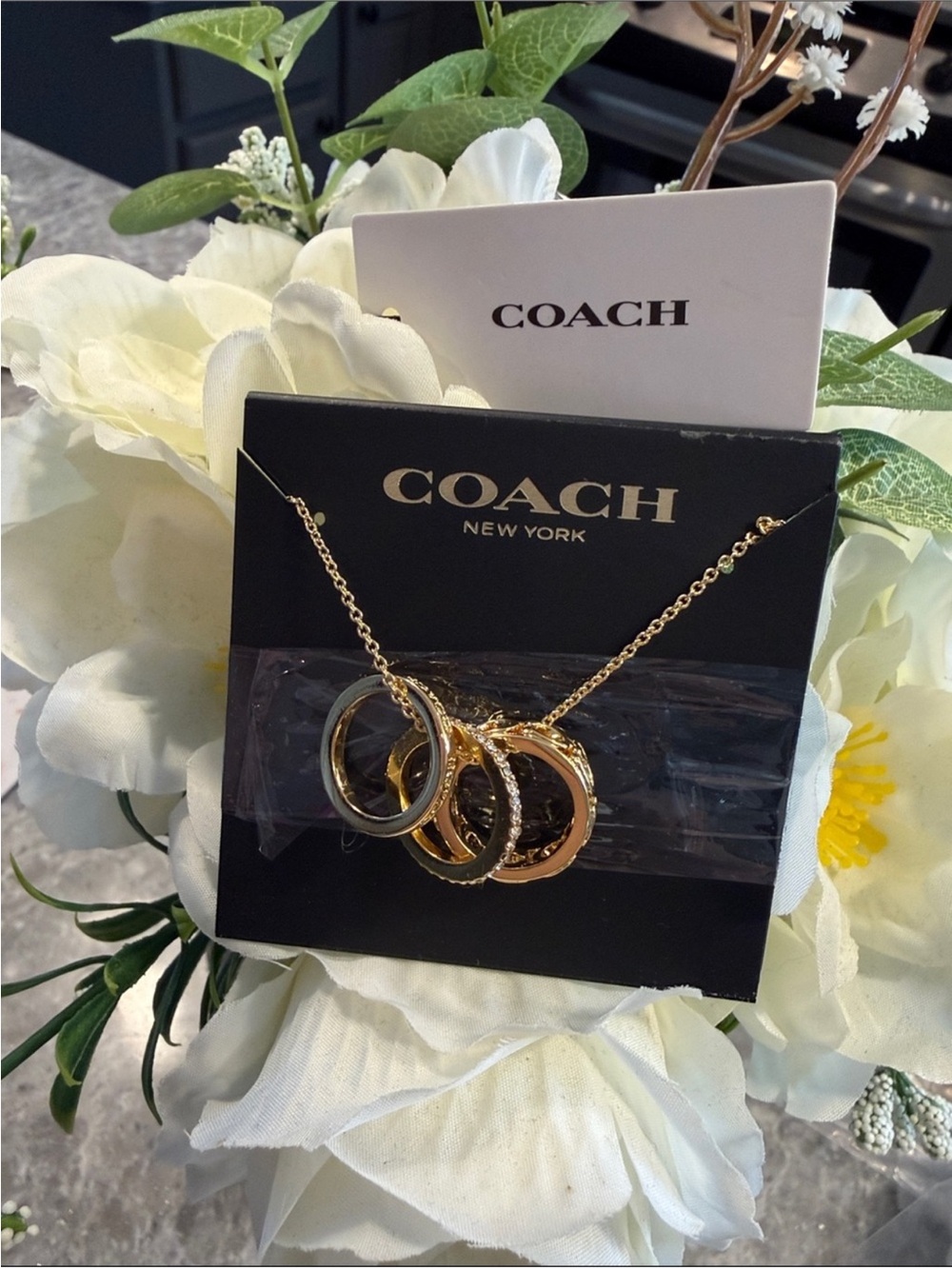 iCoach Signature Rondell charm necklace NEW - Picture 1 of 2